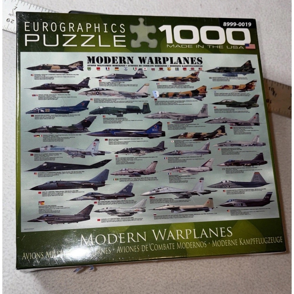 Eurographics 1000 Pcs. Puzzle Modern Military Warplanes 19 1/4x26 5/8 NEW Sealed